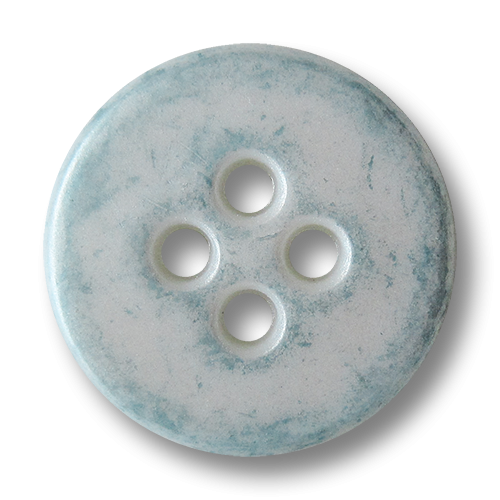 www.Knopfparadies.de - 1647bl - Bildschöne perlmuttweiße Kunststoffknöpfe mit metallic hellblauen Sprenkeln