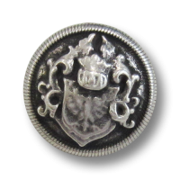 Altsilberfb. Wappen Knopf mit Adler und Ritterhelm Altsilberfb. Wappen Knopf mit Adler und Ritterhelm