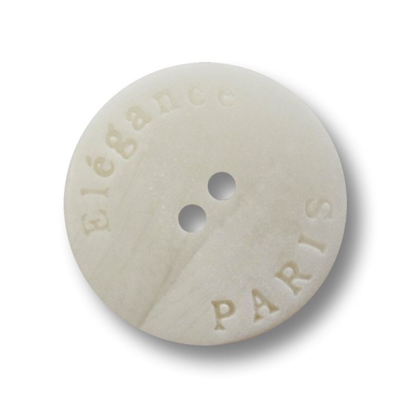Naturweiß marmorierter Zweiloch Knopf "Elégance Paris"