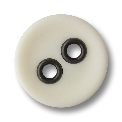 www.knopfparadies.de - 3441we - Naturweiße Kunststoffknöpfe mit schwarzen Knopflöchern