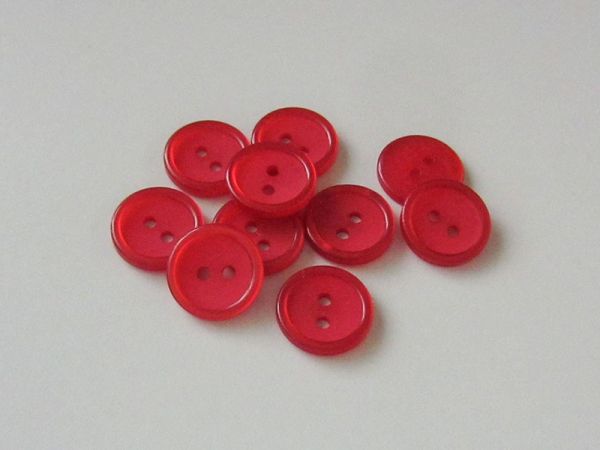 www.knopfparadies.de - 3275ro - Rot schimmernde Kunststoffknöpfe od. Blusenknöpfe