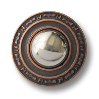 www.Knopfparadies.de - 3623ku - Bildschöne Ösenknöpfe aus Metall in kupfer silberner Bicoloroptik www.Knopfparadies.de - 3623ku - Bildschöne Ösenknöpfe aus Metall in kupfer silberner Bicoloroptik