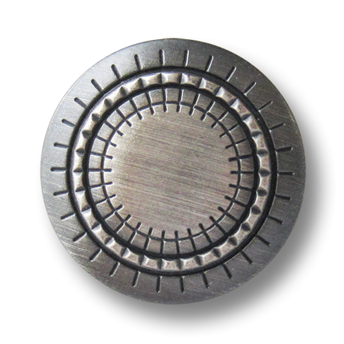 www.Knopfparadies.de - 2696se - Graphisch gemusterte Metallknöpfe in Eisen