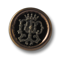 Nobler Metall Ösen Knopf in mit imposantem Wappen Nobler Metall Ösen Knopf in mit imposantem Wappen