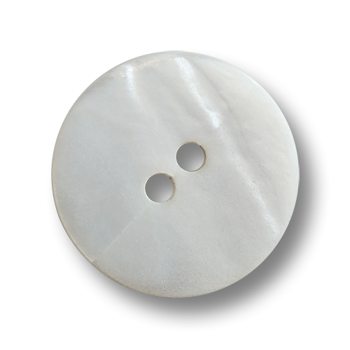 www.knopfparadies.de - 1105pm - Weiß schimmernde Perlmuttknöpfe mit zwei Löchern