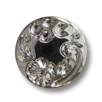 Metallic silberfb. Kunststoff Knopf m. floralem Muster Metallic silberfb. Kunststoff Knopf m. floralem Muster