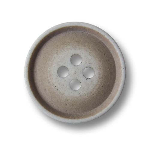 Einfacher hellbraun weißer Vierloch Knopf aus Kunststoff