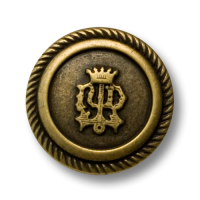 Edle Blazerknöpfe mit Wappen und Krone in matt altmessing Edle Blazerknöpfe mit Wappen und Krone in matt altmessing
