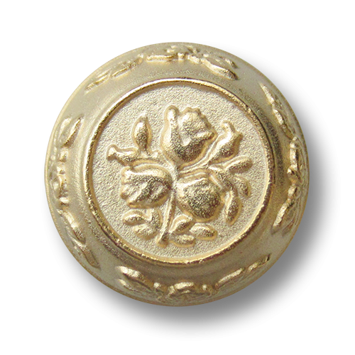 Goldfarbene Knöpfe mit Blumenmotiv