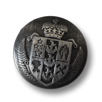 Interesante, dunkel eisenfarbene Wappenknöpfe aus Metall Interesante, dunkel eisenfarbene Wappenknöpfe aus Metall
