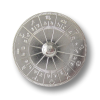 www.Knopfparadies.de - 3119si - Mystische Motivknöpfe mit astrologischem Horoskop in Silber www.Knopfparadies.de - 3119si - Mystische Motivknöpfe mit astrologischem Horoskop in Silber